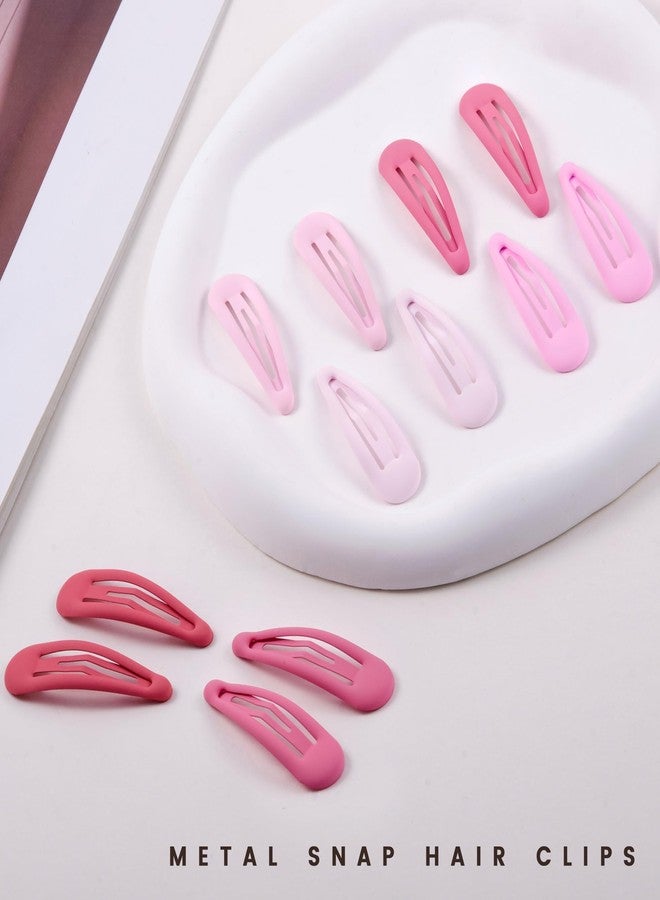 Cptots Small Hair Barrettes For Women No Slip Metal Snap Clips For Thin And Fine Hair,Matte Multiple Pink,20 PCS,1.97 x 0.5 Inch. - Image 3